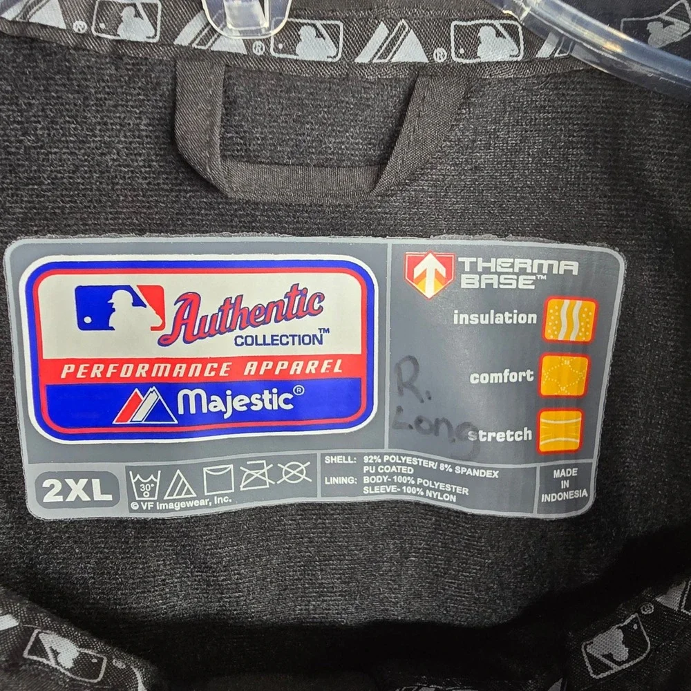 Majestic Pittsburgh Pirates MLB Baseball Jacket Therma‎ Base Mens 2XL Black Gold